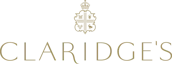 Claridge’s logo with a gold crest above the word ‘Claridge’s’ in elegant uppercase lettering