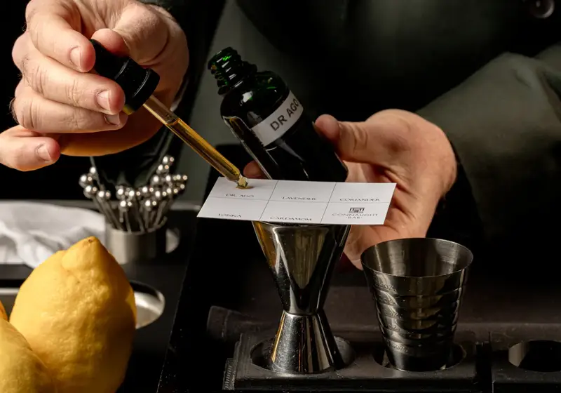 Cocktail making in the process.