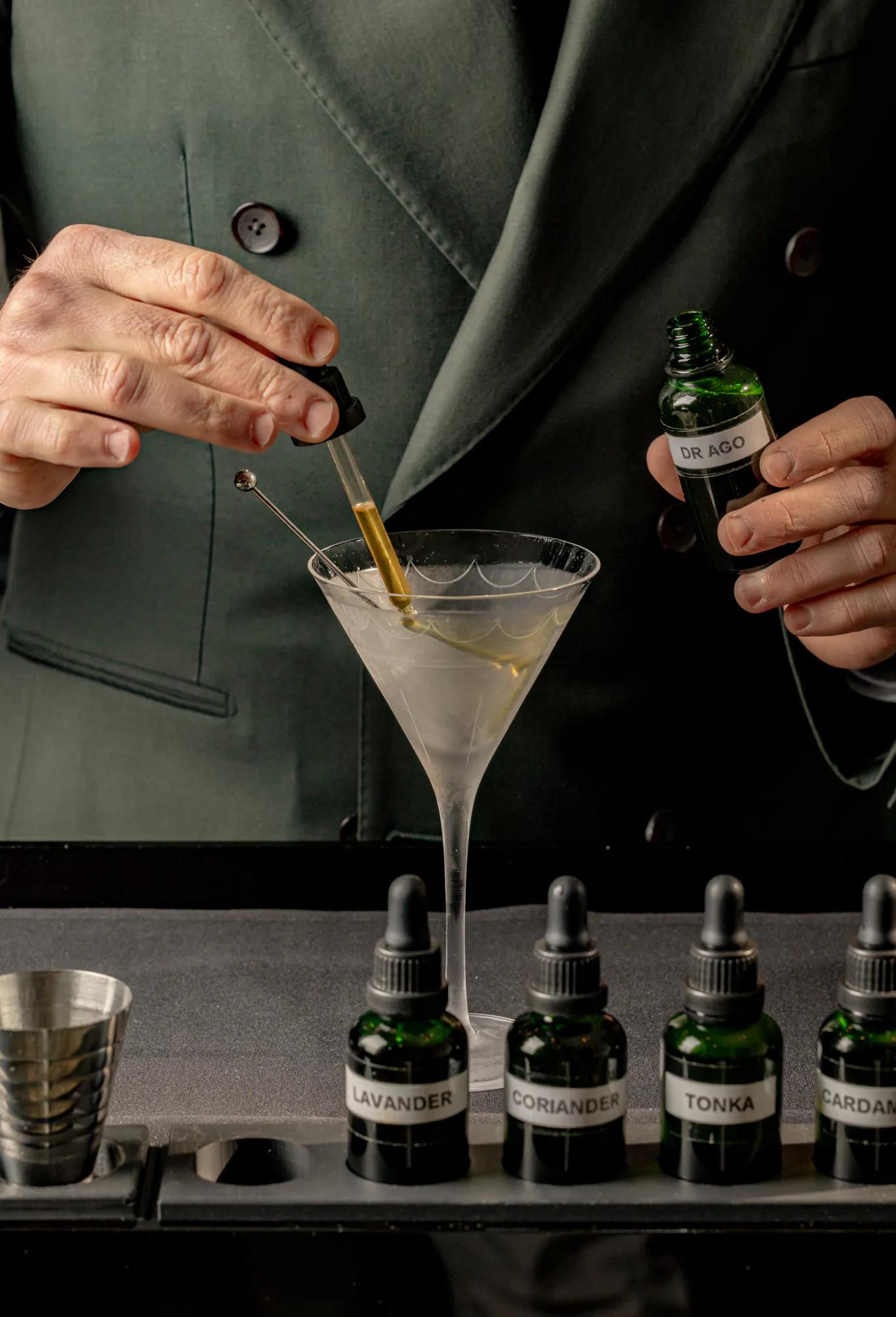 Martini Cocktail in the making.