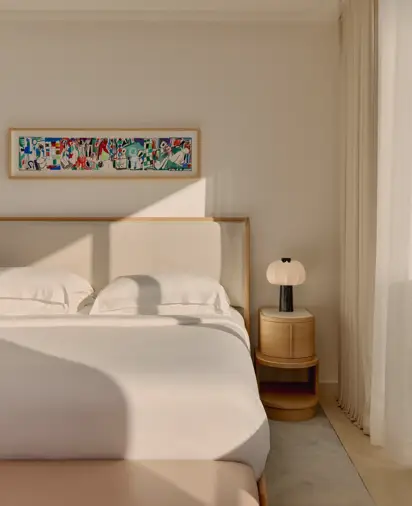 The Infinity Pool Duplex Suite at Maybourne Riviera, featuring elegant contemporary interiors and expansive views over the Mediterranean from its private terrace and pool.